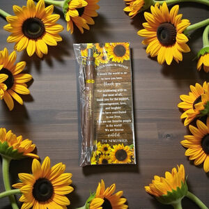 Sunflower Wedding Favor Pens with Thank You Cards Set of 15